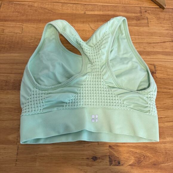 Sweaty Betty Lime Green Seamless Knit Longline Sports Bra Size Small - Picture 3 of 5